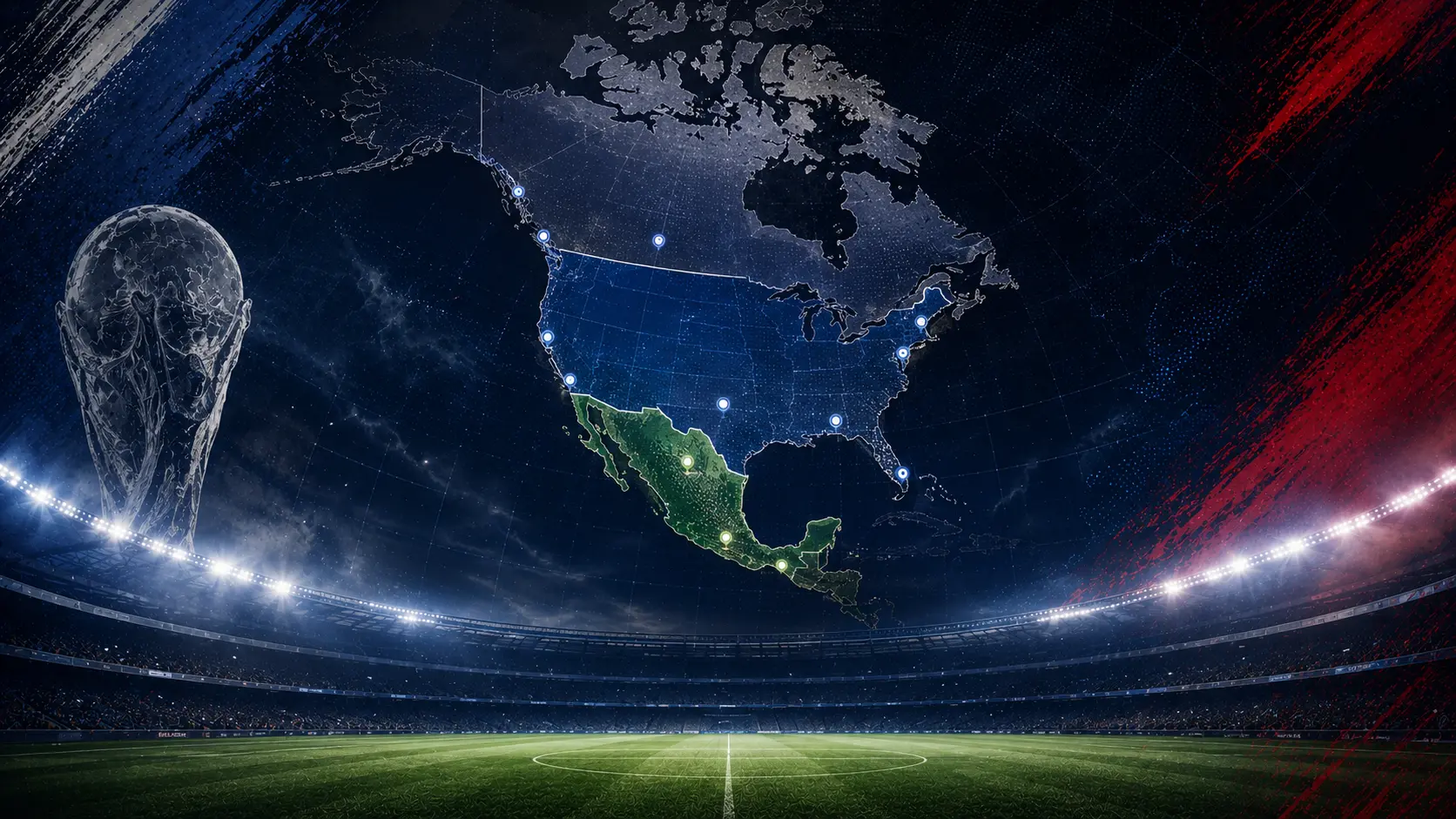Aerial view of a packed football stadium